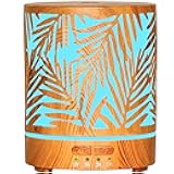 Essential Oil Diffuser Metal Aromatherapy Oil Diffusers for Large Room,Water Plants Pattern Ultrasonic Cool Mist Diffuser with Waterless Auto Shut-Off Protection,for Home Office,300ML