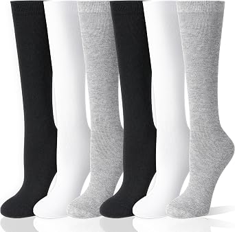MOGGEI 6 Pairs Kids Girls Knee High Socks Gift Long Crazy Silly Tall Funny Boot Cute Animal Child Fun Socks
