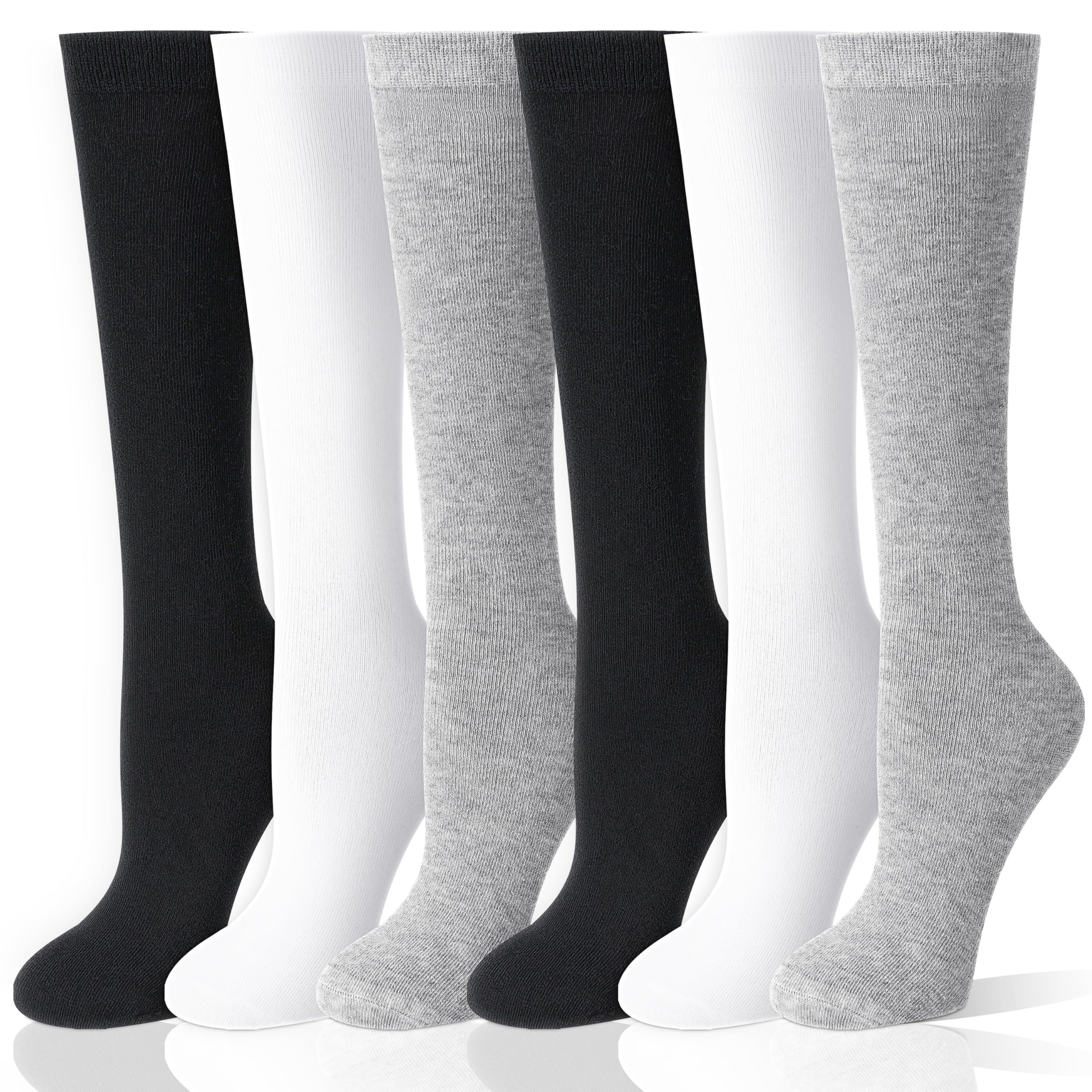 MOGGEI 6 Pairs Kids Girls Knee High Socks Gift Long Crazy Silly Tall Funny Boot Cute Animal Child Fun Socks