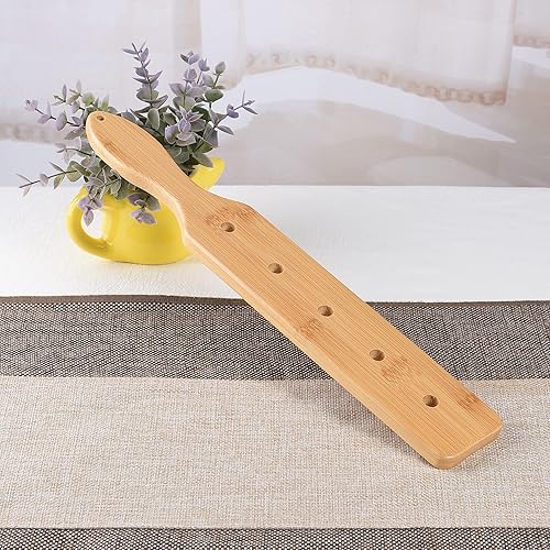 Miniatura 6 de MGTECH Paleta de madera de bambú, paleta de madera lisa sólida y duradera de 14 pulgadas con agujeros de flujo de aire
