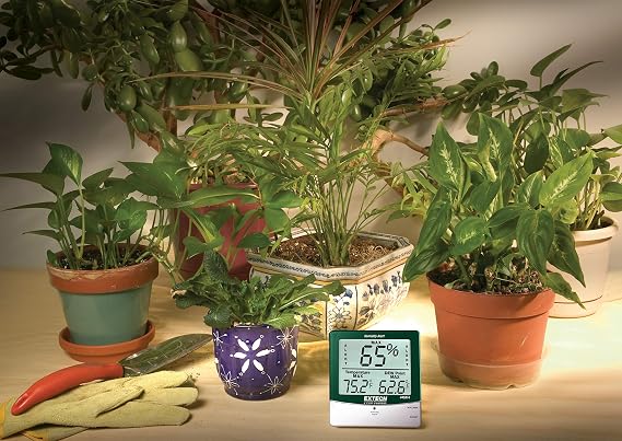 Extech 445814 Humidity Alert Hygro-Thermometer with Dew Point - Digital Indoor Humidity Monitor, Programmable Visual and Audible Alarms, Min/Max Memory, Wall Mount or Desktop Stand