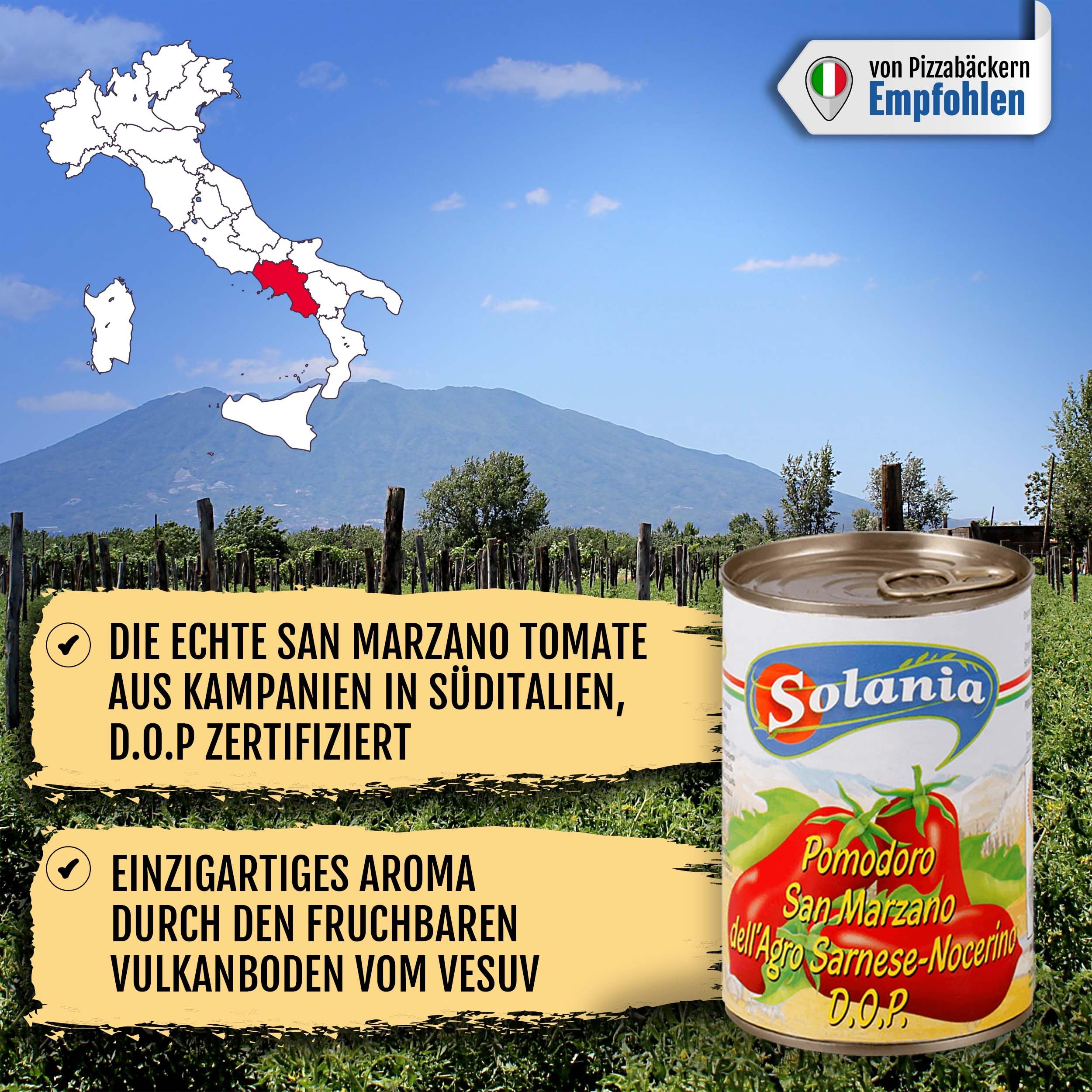 San Marzano Tomaten DOP 12x 400g Dose ganze geschälte Pizzatomaten