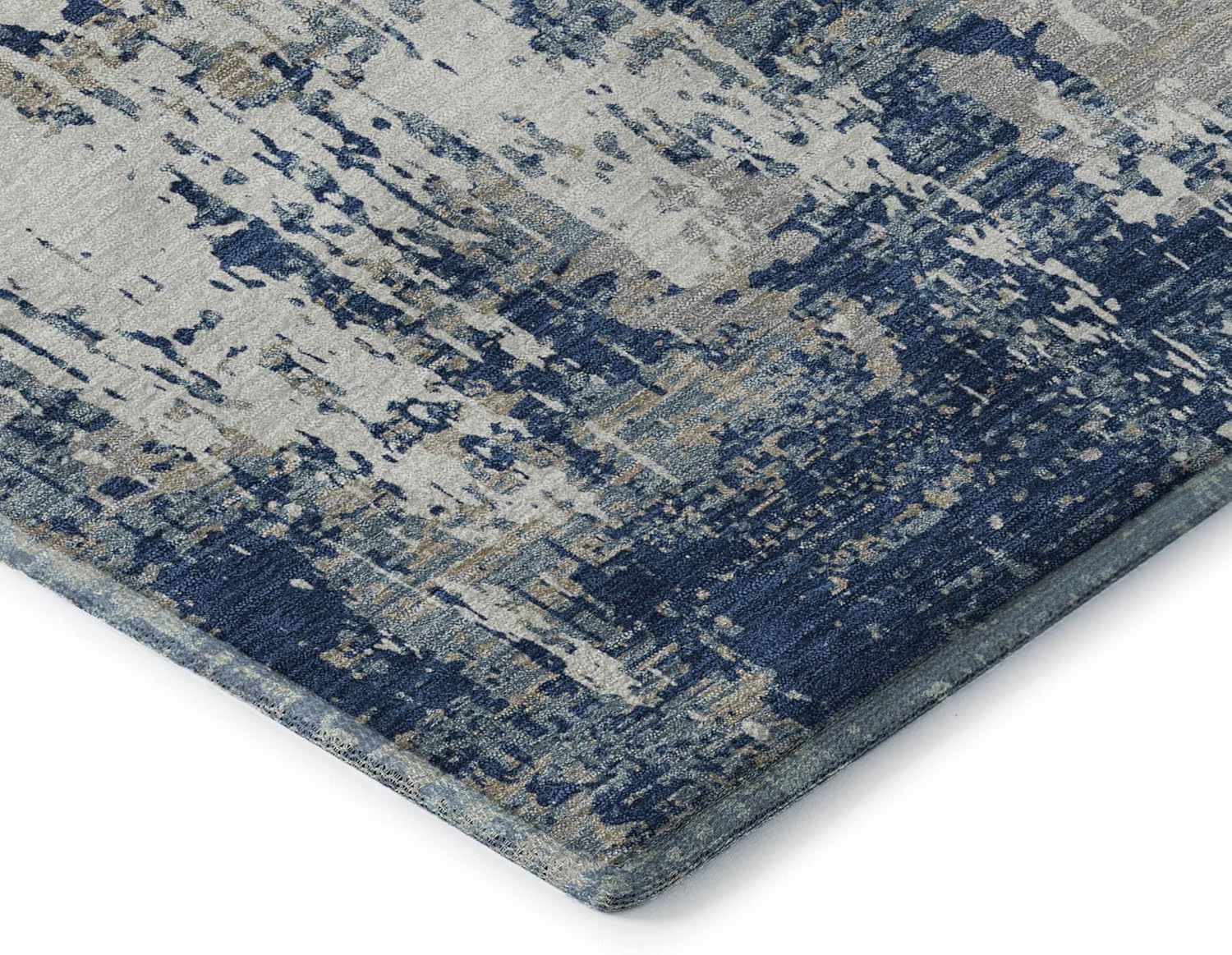 Addison Rugs Mayfield AMF1008 Navy 1'8" x 2'6" Indoor Premium Machine Washable Rug, Silky Soft, Easy Clean, Non Shedding, Bedroom, Living Room, Dining Room, Kitchen Rug