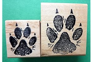Indelible Dog Paw Print Rubber Stamp Set