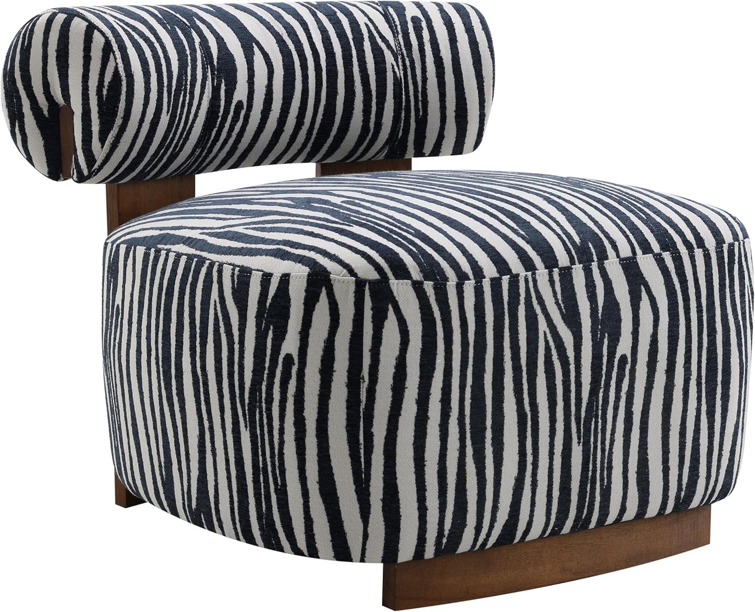 Furniture of America Sebras Modern Chenille 30.3-inch Accent Chair with Zebra-Stripe, Cylindrical Backrest for Living Room, Blue