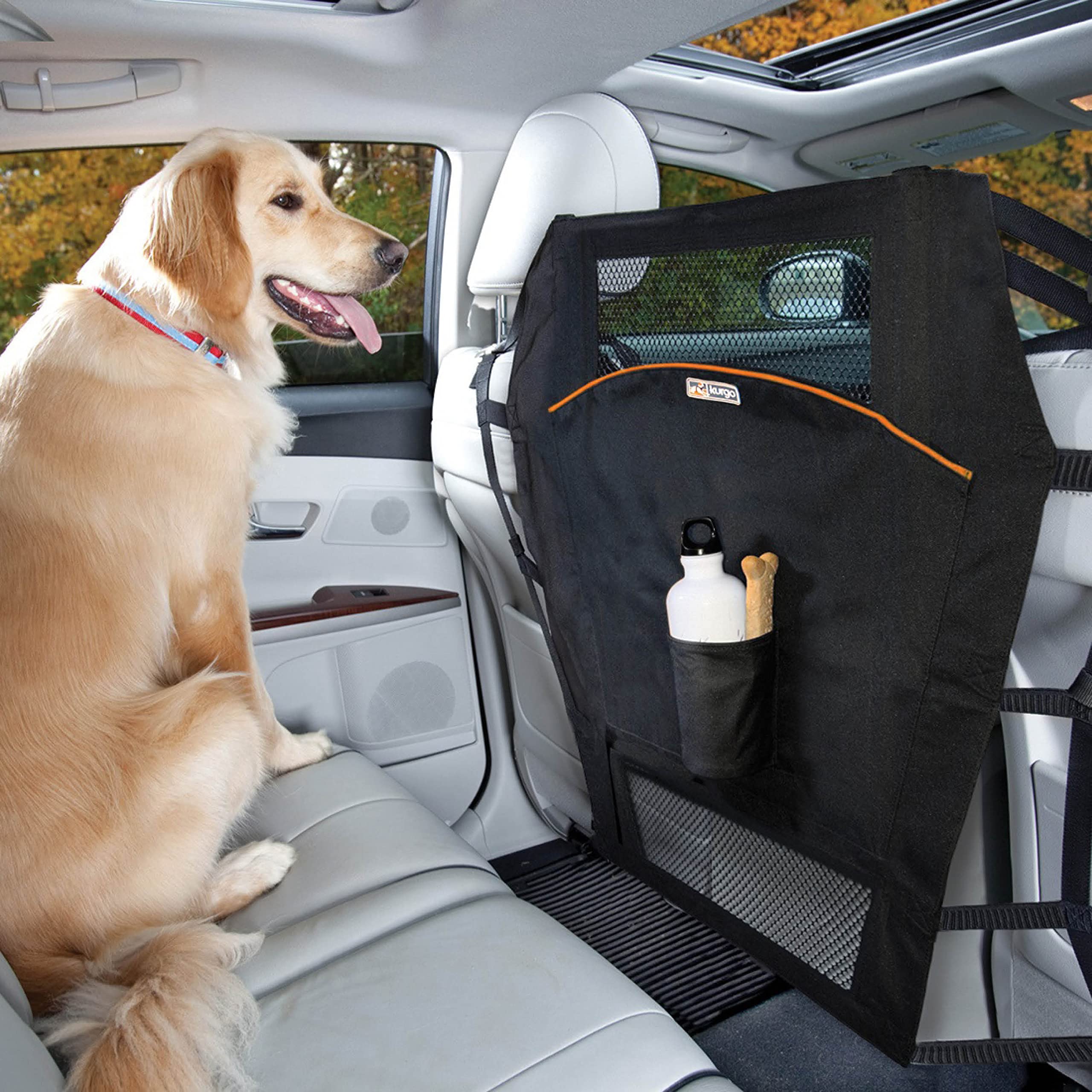 Image secondaire de PetSafe Kurgo Cloison de Voiture pour Chien – Protection de tête d’appuie-tête – Séparateur de siège avec Ouverture en Filet – p