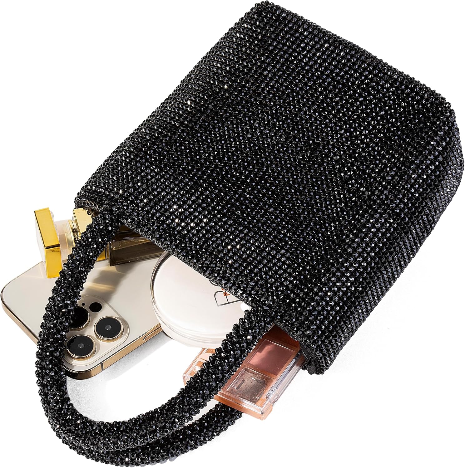 Evening Bags Women Handbag Clutch Purses for Ladies Formal Dressy Wedding Sparkling Party Cocktail Prom Wristlet Handbag Mini Tote Bag Black - Image 9