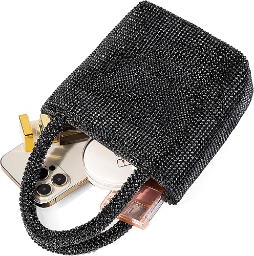 Miniatura 9 de Bolso de mano de noche para mujer para mujer, brillante, fiesta, cóctel, graduación, bolso formal de boda elegante