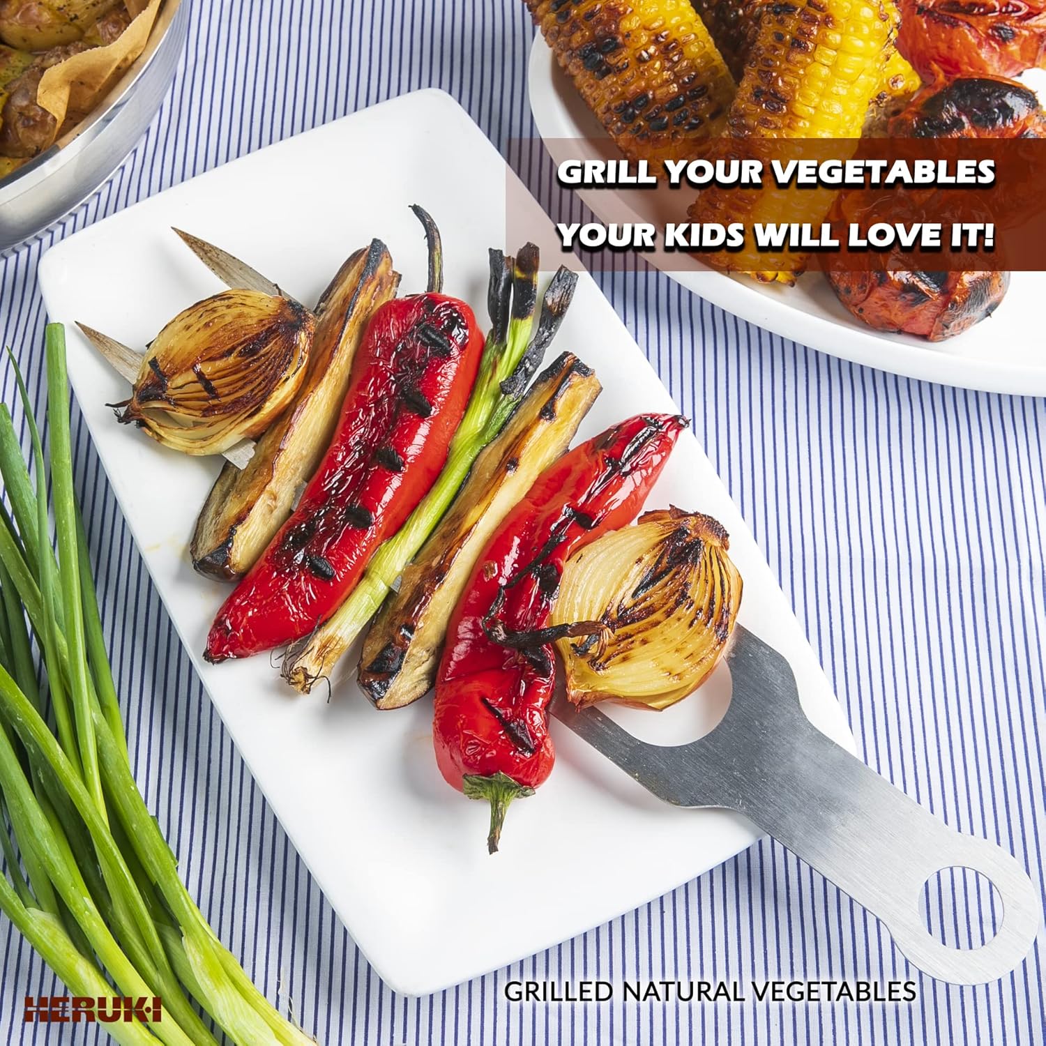 Double Skewers 14.4" Stainless Steel Heavy Duty Double Prong Valentine’s Day Gift for Him Skewers for BBQ Kabob Shawarma Meat Fish Chicken Accessories for Grill Master Arsenal - 2 Units