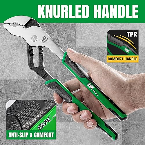 Miniatura 7 de SK Juego de alicates de 2 piezas, junta deslizante de 8 pulgadas y alicates de junta de ranura de 10 pulgadas, construcción CR-V premium, mango