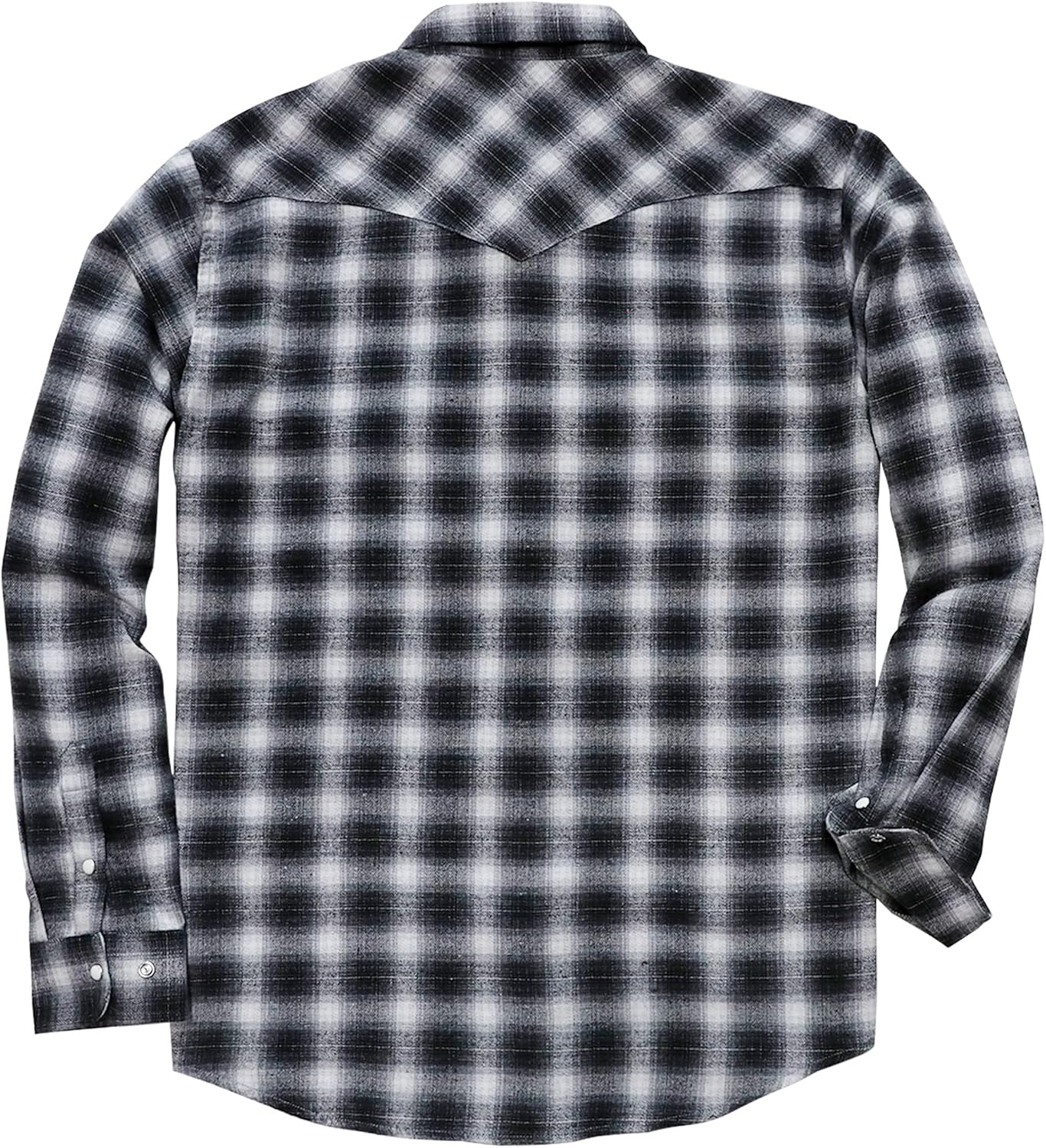 Dubinik® 6 oz Flannel Shirt for Men Western Cowboy Pearl Snap Long Sleeve Work Casual Buttons Vintage Plaid Shirts - Image 2
