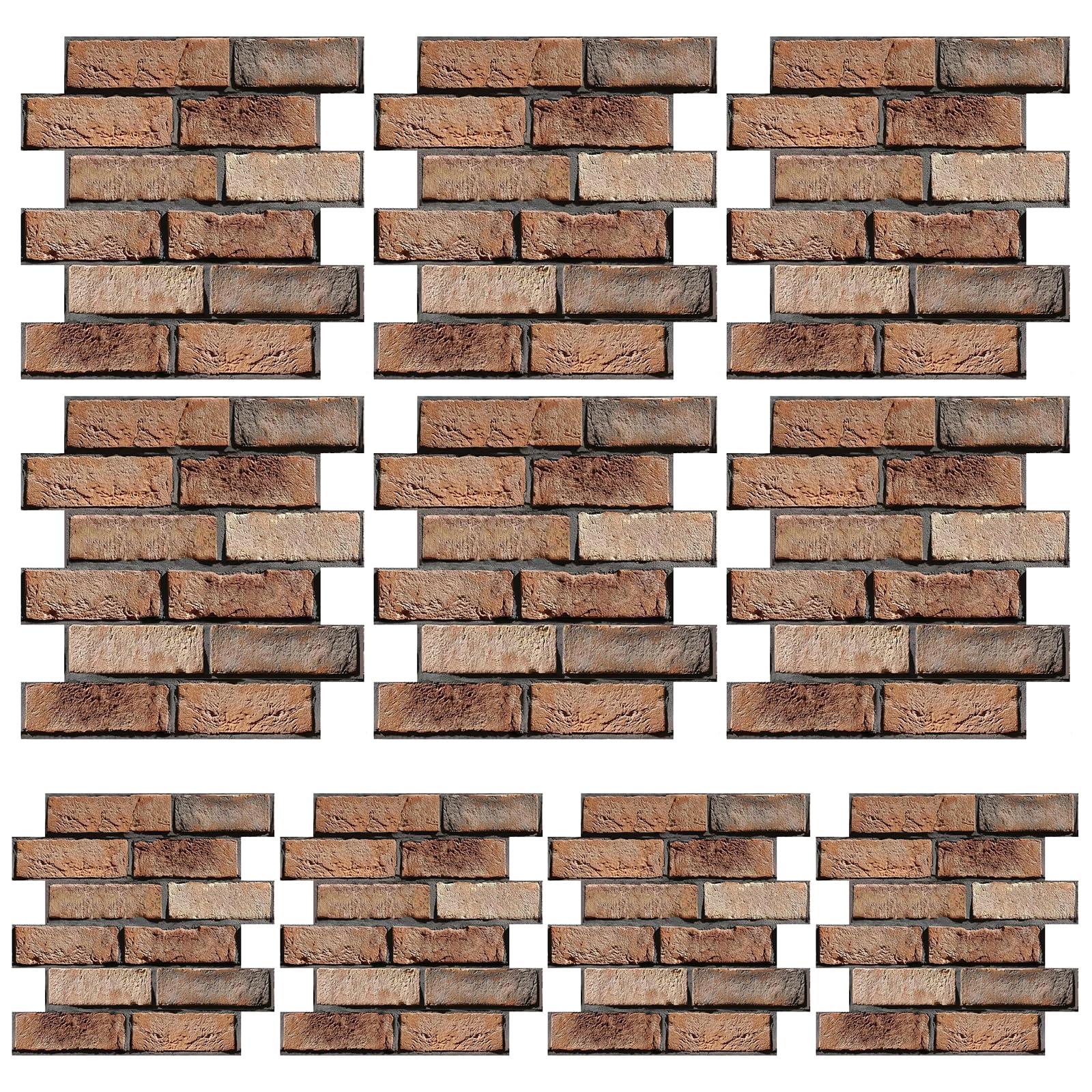 Tarqite 3D PVC Brick Stone Wall Panels Self Adhesive, 10 Pack