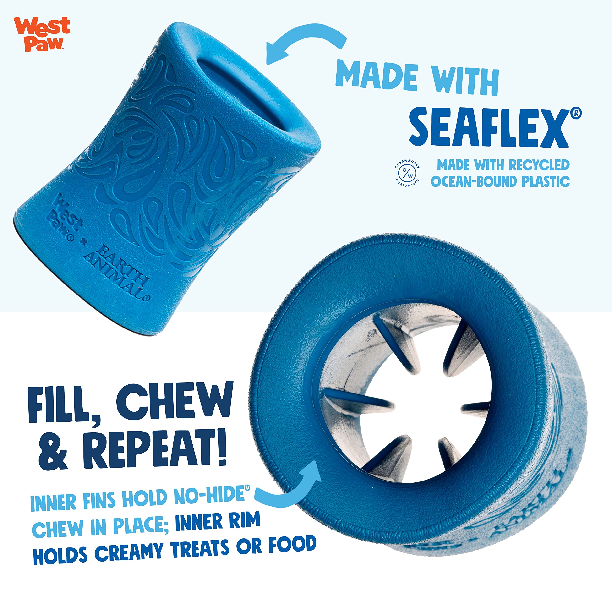 WEST PAW Seaflex Funnl, Large Dog Toy, 4.25", Marine - Image 4