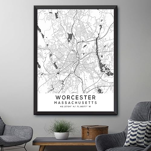 Miniatura 4 de Mapa de Worcester, Massachusetts, Light 2 (12x16)
