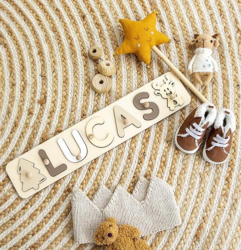 Miniatura 7 de Personalized Wood Name Puzzle Montessori Toys Nursery Decor Customized Puzzle Educational Toys Sensory Toys Name Sign for Nursery 1st birthday Girl