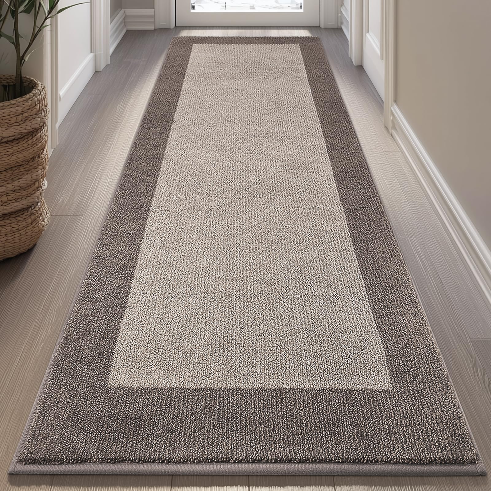 Waschbar Teppich Läufer 80 x 213 cm, Eingangsteppich, rutschfeste Fussmatte für Küche, Schlafzimmer, Flur, (Rollenverpackung)