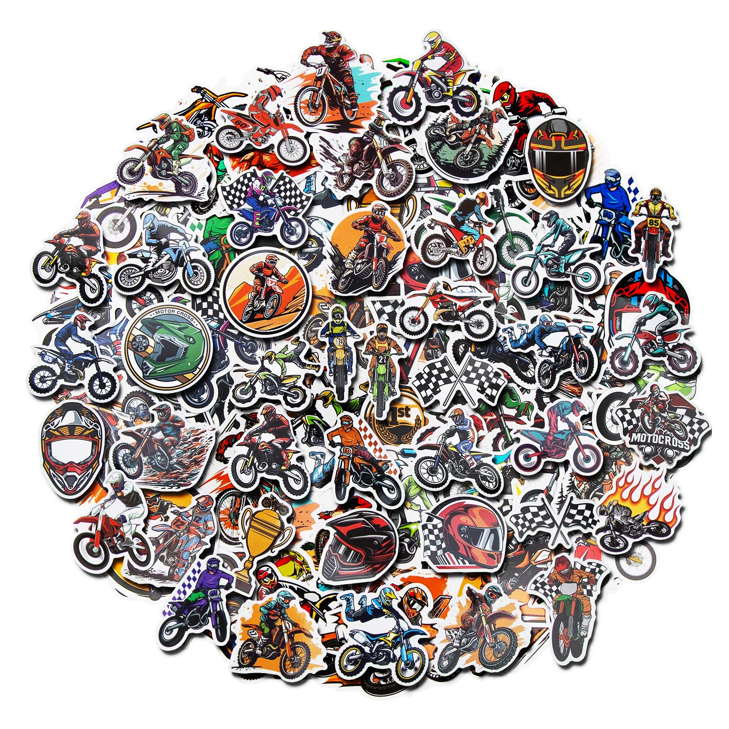 Amazon.com: 100 Pack Dirt Bike Stickers, Motocross Bike Party Favors ...