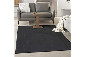Nourison Essentials Indoor/Outdoor 6'x8' Black Area Rug: Durable, Easy Cleaning, Non-Shedding