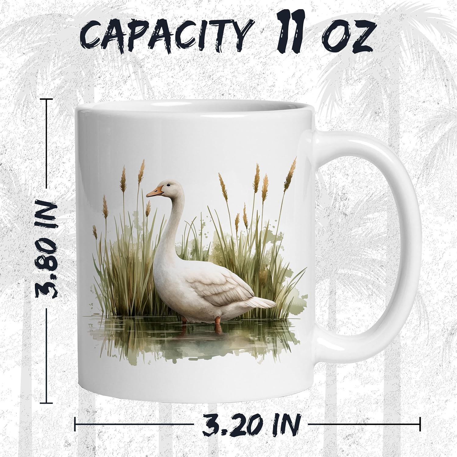 Goose Ceramic Coffee Mug 11oz Grey Funny Cute Goose Souvenir - Tea Coffee Mug with Comfortable Grip - Unique Animal Gift Cup for Men Women Biys Girls - Vibrant Long-Lasting Print ID44991 - Image 2