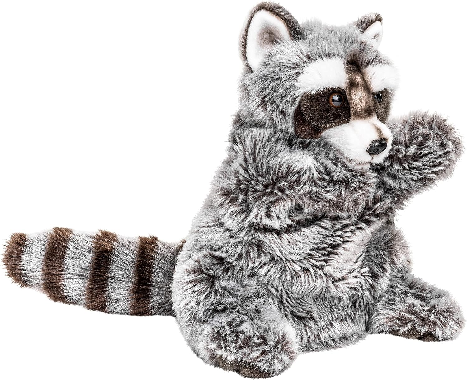 Uni-Toys - Hand puppet raccoon - 26 cm (height) - plush doll, bear - plush toy, cuddly toy, Raccoon 26cm, Waschbär, 26 cm - Image 3