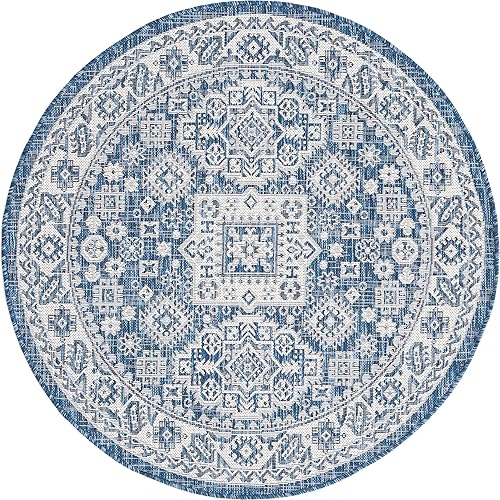 Miniatura 485 de Rugs.com Outdoor Aztec Collection Alfombra – 4 x 6 pies alfombra de tejido plano gris carbón perfecta para salas de estar, grandes comedores, planos