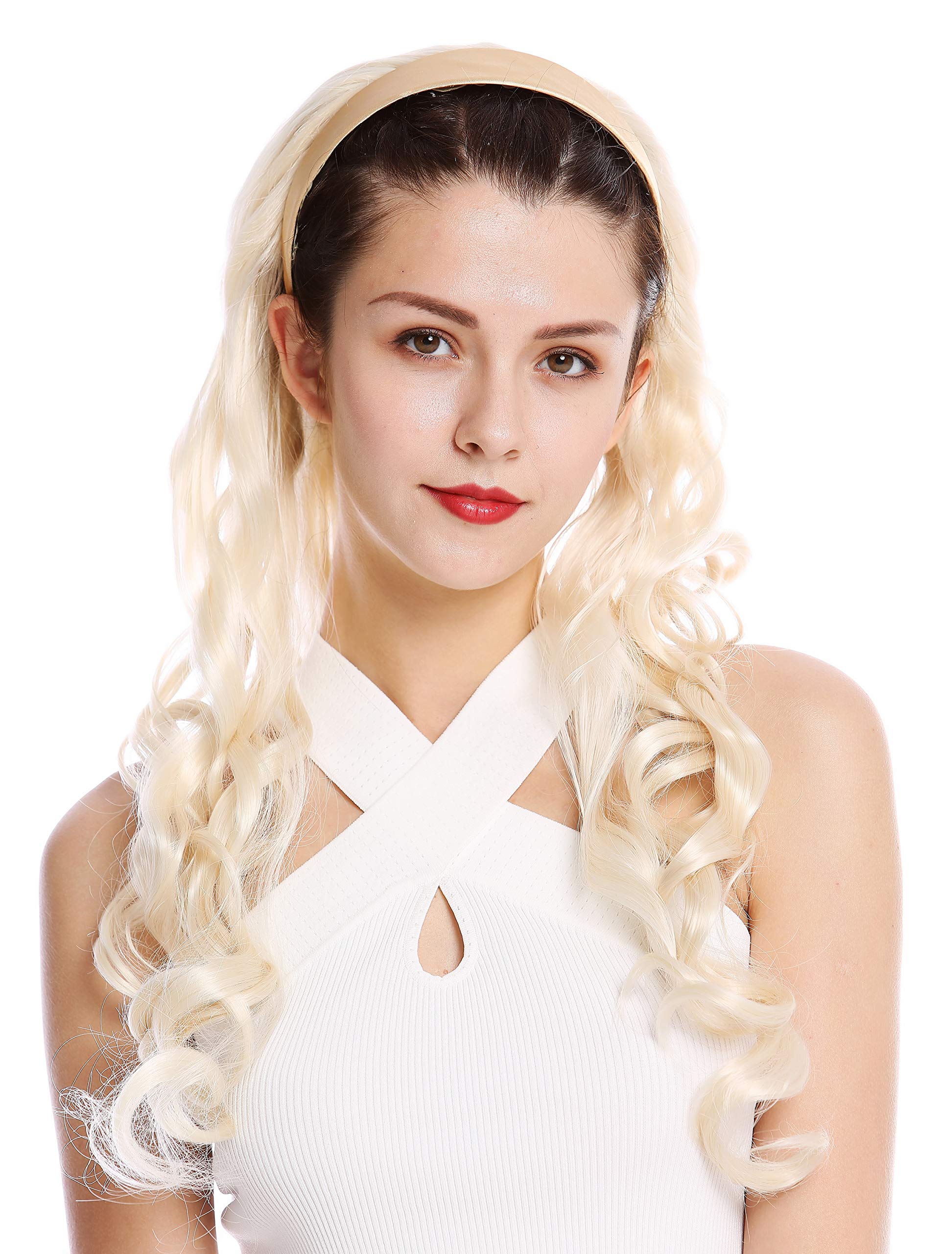 WIG ME UP - WH5044-613 Halfwig Hairpiece Extension with black hair hoop alice band very long wavy platinum blond 25inch - Image 2