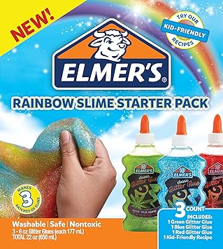 Elmer's X-Acto Rainbow Glitter Adhesive Glue 3 Per Package