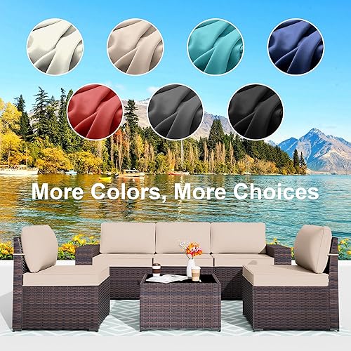 Miniatura 6 de ALAULM 11 fundas de cojín de sofá de patio al aire libre, repuesto para muebles de exterior, cojines de asiento y cojines de respaldo con diseño de