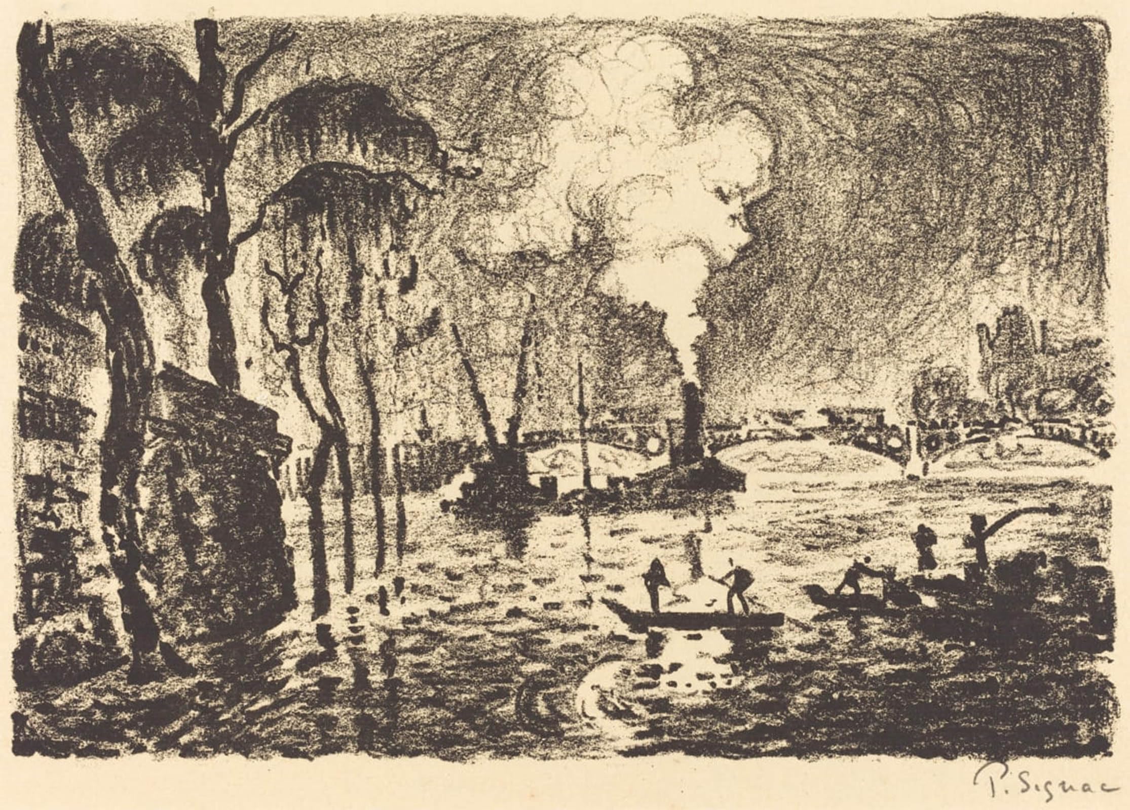 SERENDIPITP Vintage Wall Art Canvas Nordic Poster Canvas Print Picture the Flooded Seine in by Paul Signac Wall Art Poster for Home Decor 60x90cm