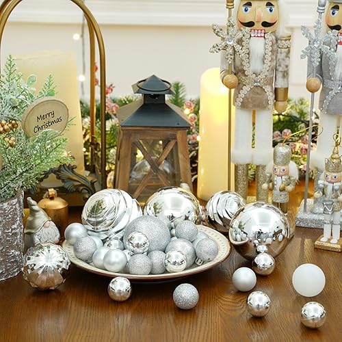 Miniatura 65 de XmasExp Juego de 24 mini esferas de Navidad inastillables para bolas de árbol de Navidad de 1.181 in/1.18 pulgadas (oro rosa)