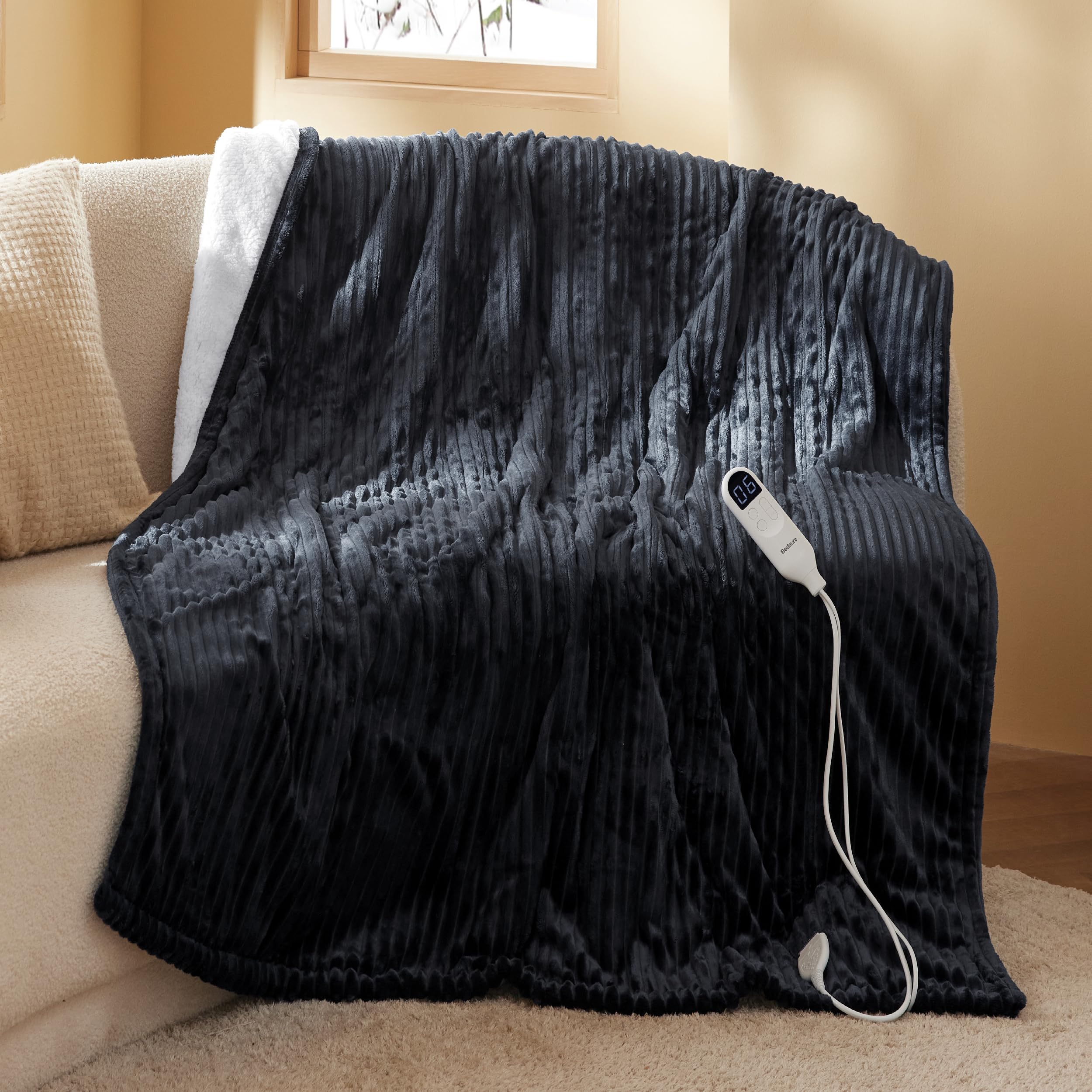 Bedsure GentleSoft Heated Blanket Throw