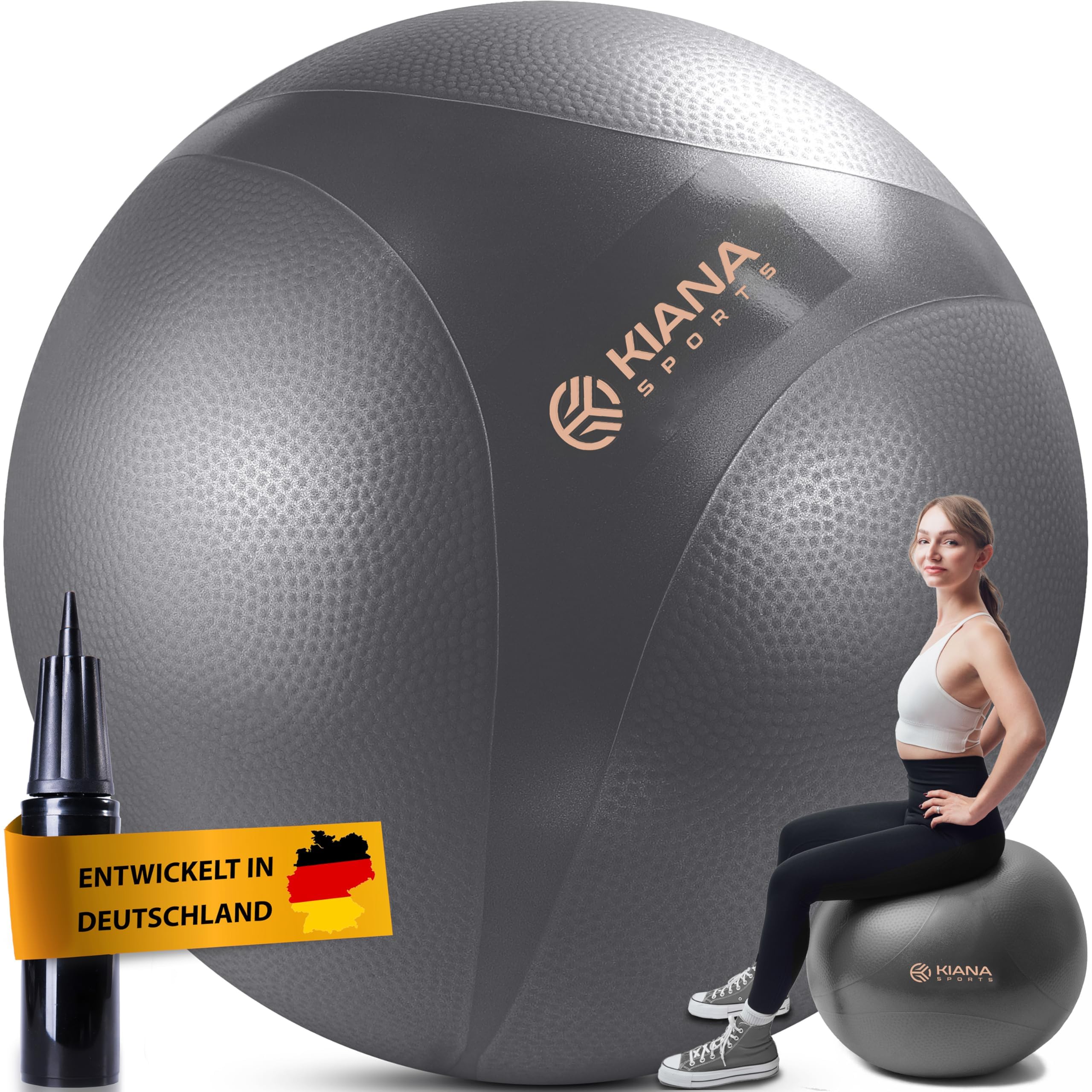 KIANA SPORTS Gymnastikball & Sitzball – Yoga Ball für Fitness & Büro