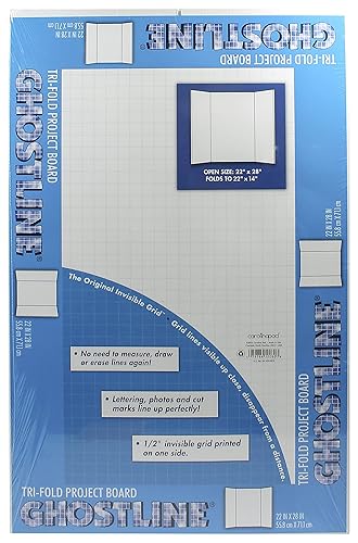 Miniatura 2 de Carolina Pad Ghostline - Tablero de exhibición de espuma triple, 22 x 28 pulgadas (22 x 14 pulgadas plegado), color blanco (12080)