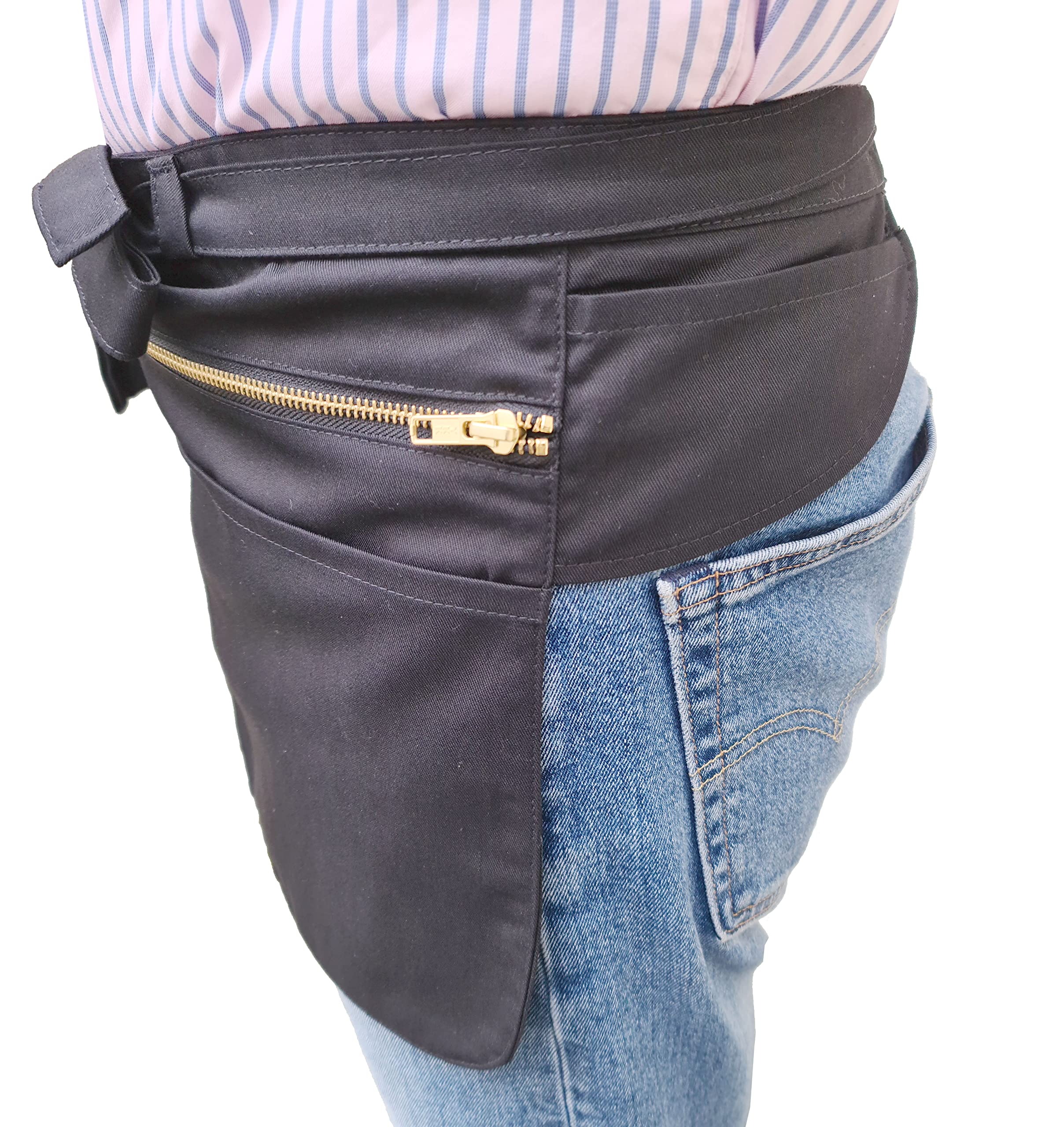 Tablier Serveur, Serveuse, barman, barmaid, restauration, forain, commerçant, maraîcher, plagiste, 5 poches, coloris noir, facile d’entretien, finition soignée