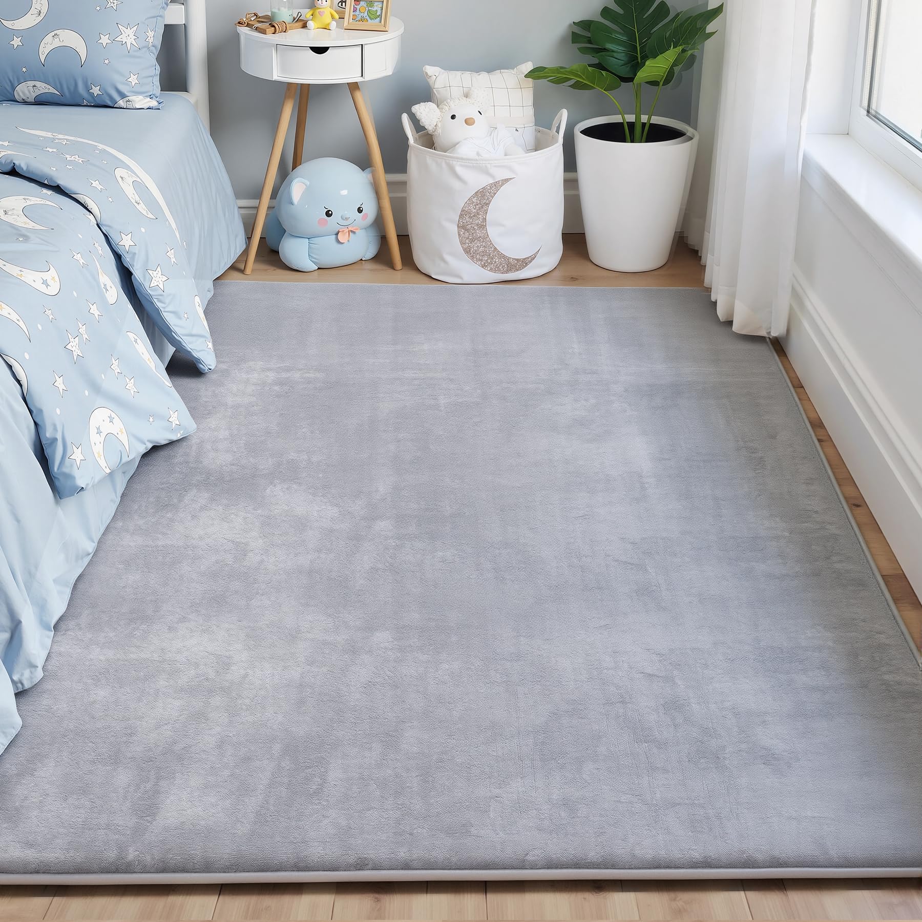 Thick Baby Play Mat for Floor,Padded Foam 59x39 Nursery Rug,Ultra Soft Support&Plush Feel Tummy Time Mat,Non Slip for Toddler,Infants,Kids Play,Yoga,