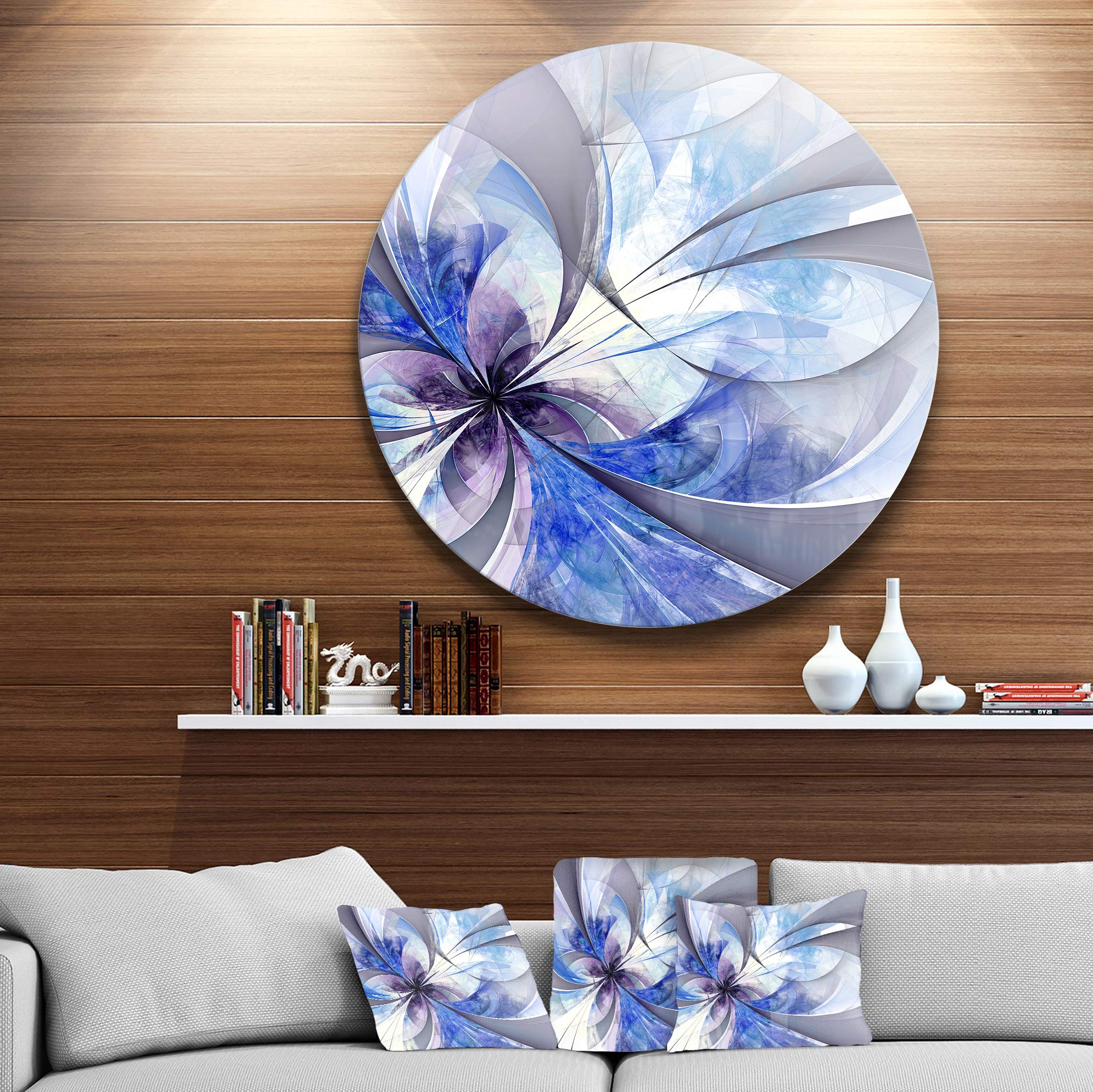 Amazon｜DesignArt mt12018-c11ブルー対称フラクタル花モダン花