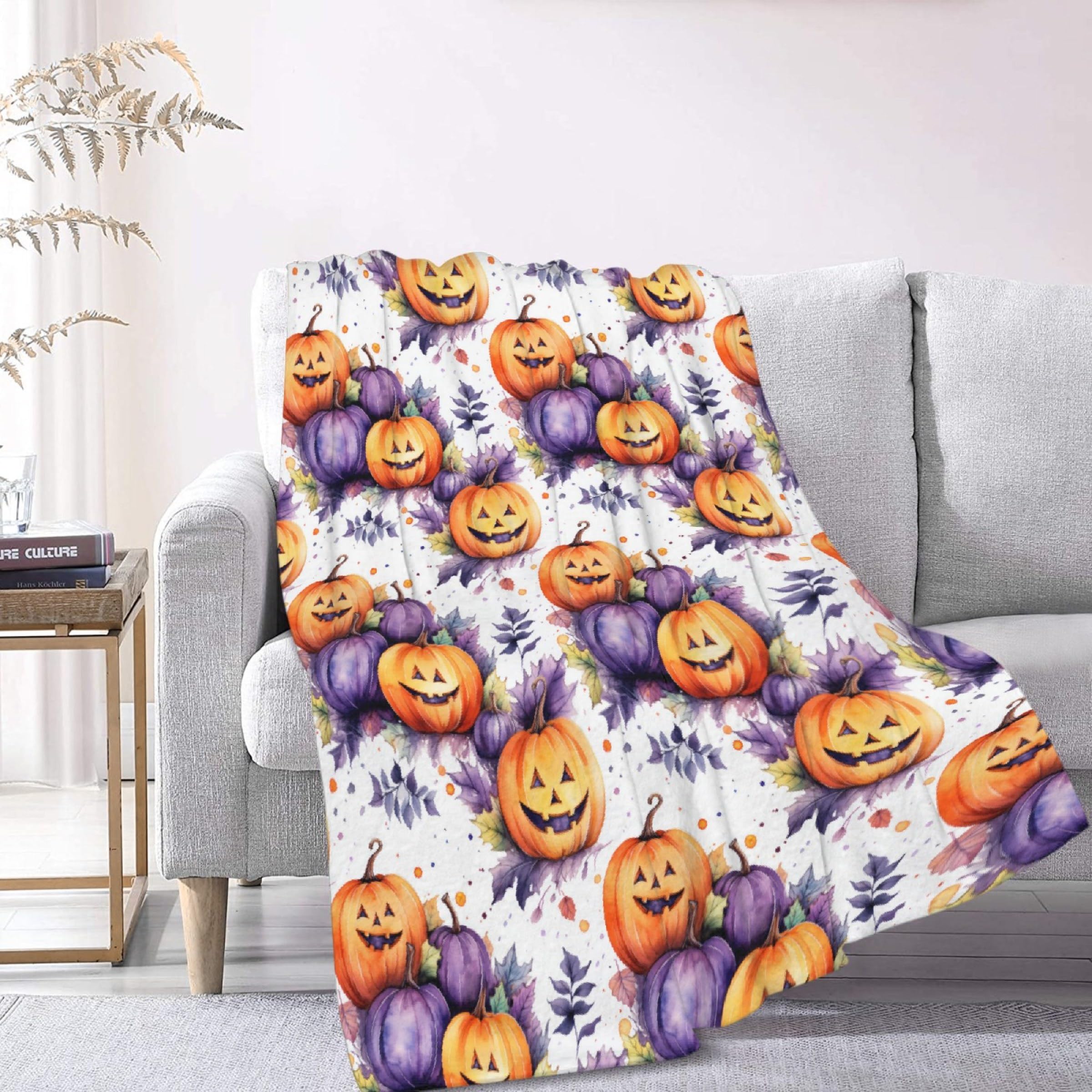 Kürbis-Decke – Flauschige Mikrofaserdecke Für Herbst & Halloween