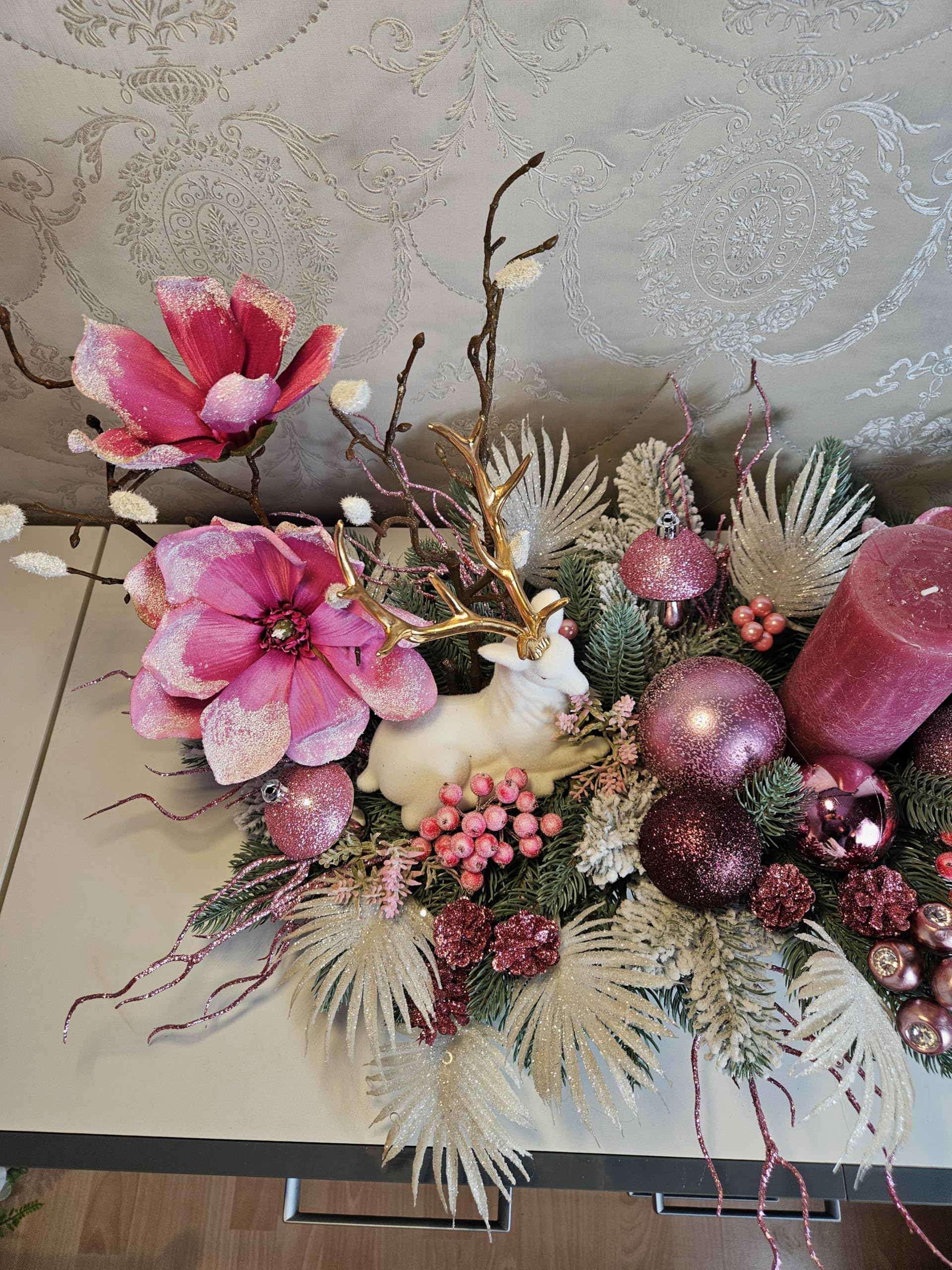 Weihnachtsgesteck + Adventdekoration Kamingesteck, Chrismes, Weihnachtsdeko Weihnachtsblumen Tischdekor, Tischgesteck, Winterdekor,Advent