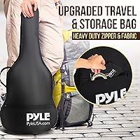 Vista 4 de Pyle Kit de guitarra acústica, instrumento de cuerda de acero de madera 3/4 tamaño junior para principiantes y adultos, 36 pulgadas color malva