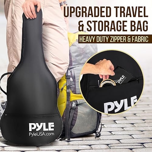 Miniatura 4 de Pyle Kit de guitarra acústica, instrumento de cuerda de acero de madera 34 tamaño junior para principiantes y adultos, 36 pulgadas color malva