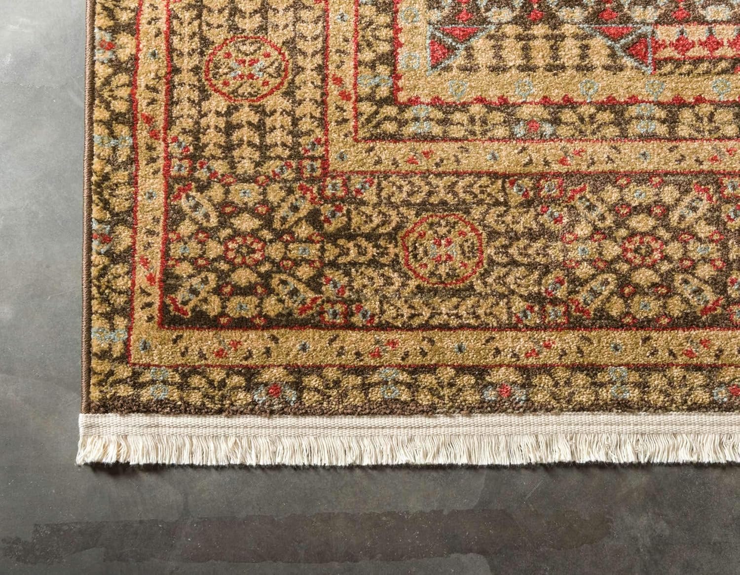 Unique Loom Palace Collection Area Rug (2'x 3' 1" Rectangle, Brown/ Light Blue)