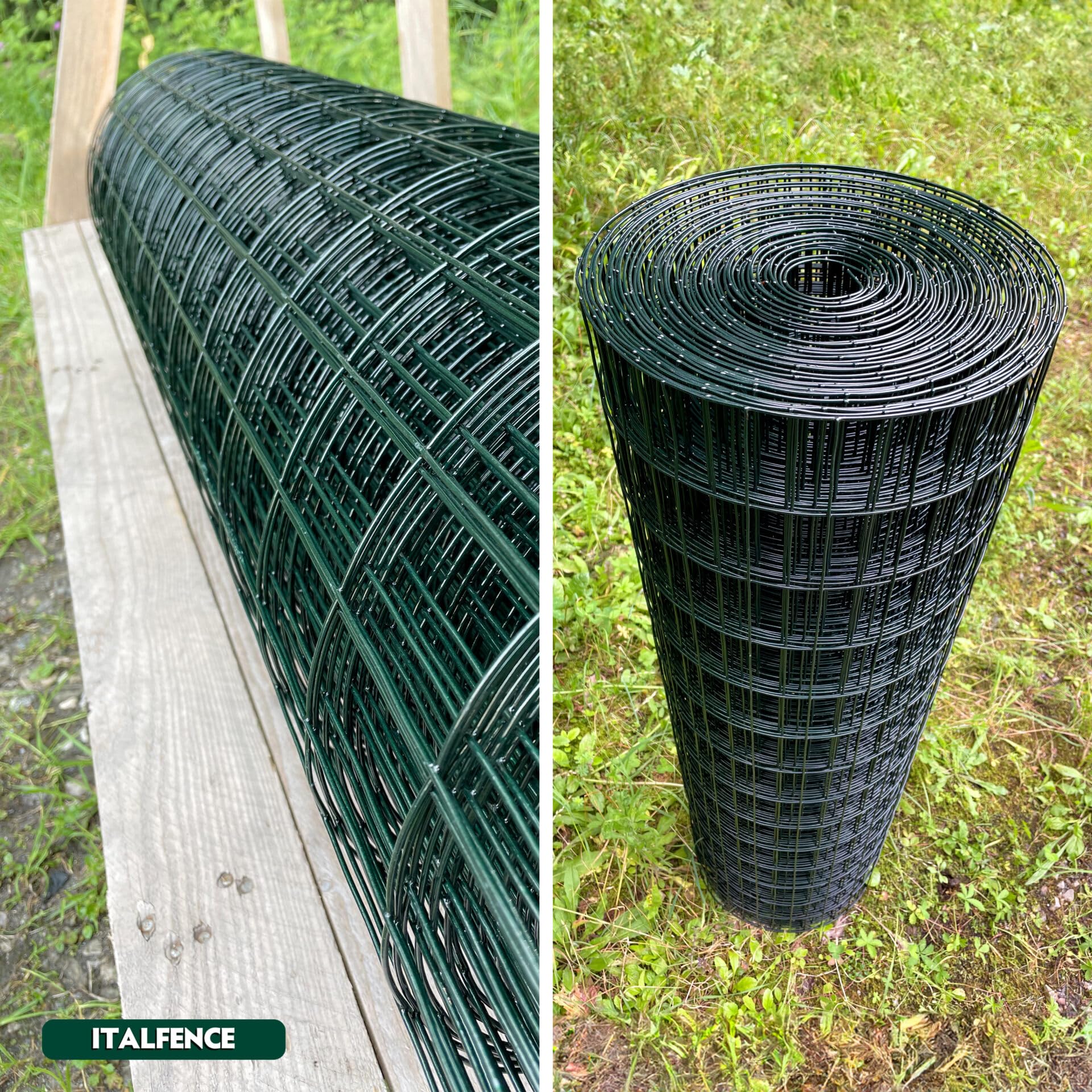 Grillage soudé, galvanisé et plastifié, Clôture de jardin, 25m (Toutes les hauteurs) [Ø2,30mm, 100cm]