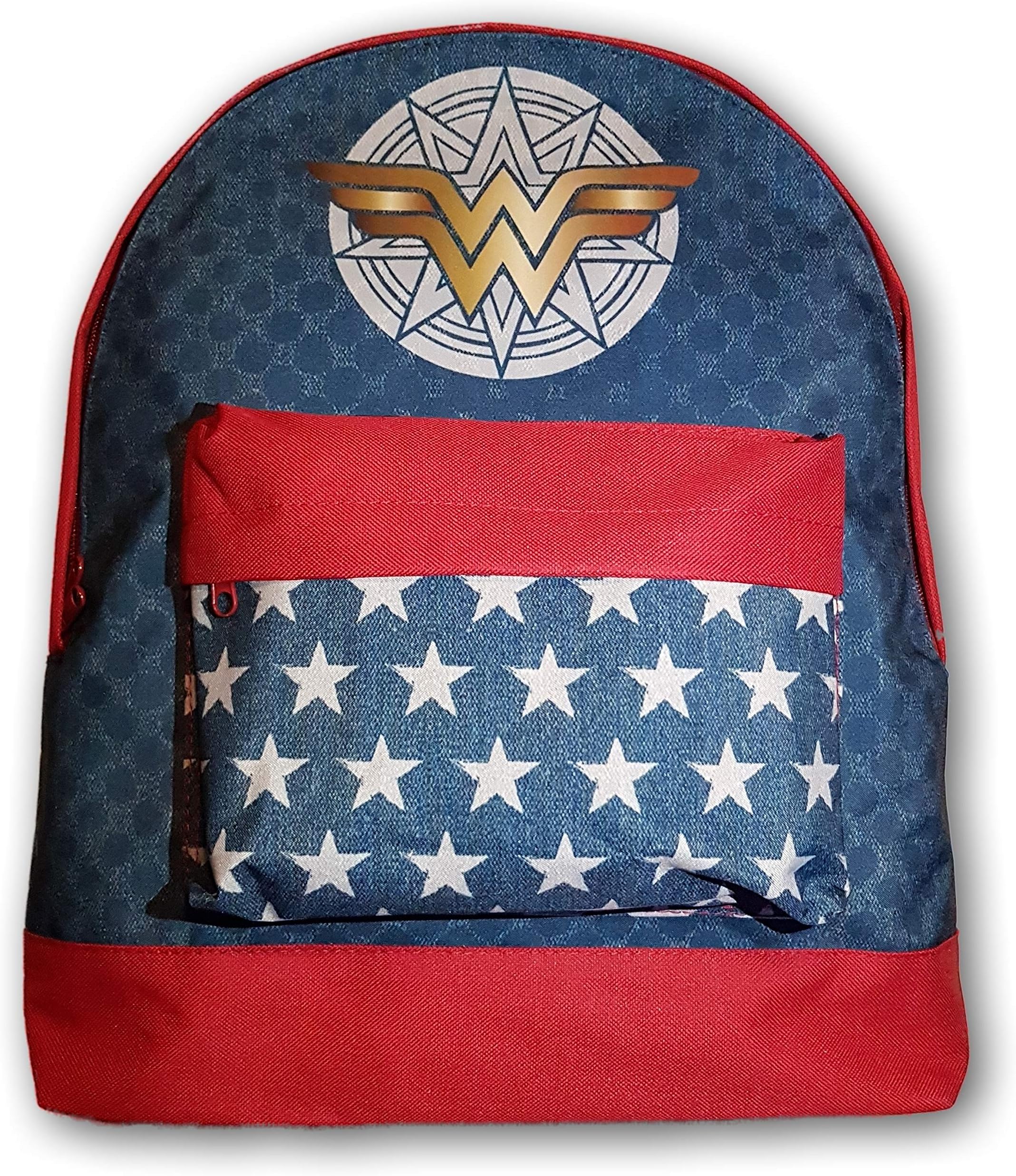 William Lamb Group Ltd DC Comics Wonder Woman Backpack, School Bag Denim Effect Print 42cm.