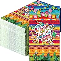 Vista 9 de Yeaqee 200 servilletas Eid Mubarak Ramadán desechables de papel mexicano para fiesta de Cinco de Mayo, suministros para fiesta, taco, fiesta