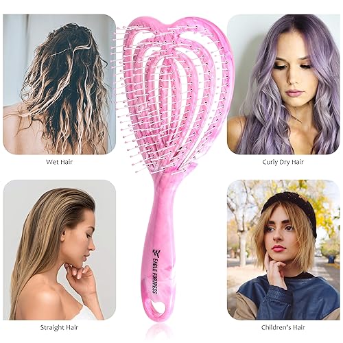 Miniatura 7 de Cepillo de pelo curvado ventilado, cepillo de paleta desenredante para un secado más rápido, cepillo para cabello rizado, grueso y liso, seca y
