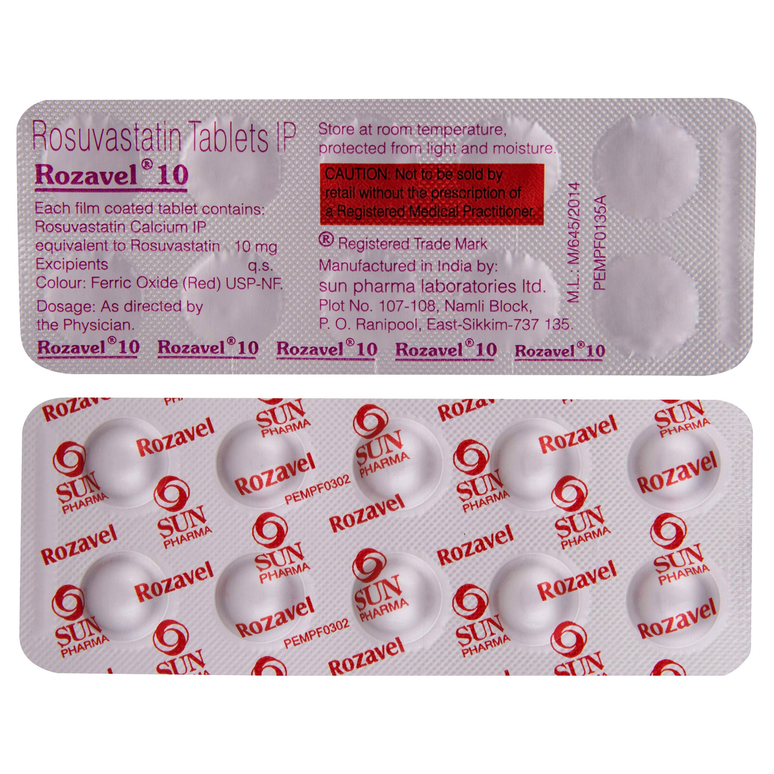 Rozavel 10 - Strip of 10 Tablets