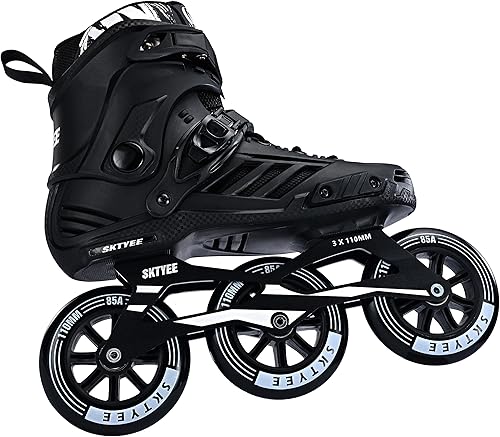 Miniatura 3 de Patines en línea de 3 ruedas para hombres y mujeres, patines de velocidad en línea de alto rendimiento para adultos con ruedas de 4.331 in, patines