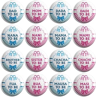 presta gifts baby shower family pin badges (to be family-16)- Multi color