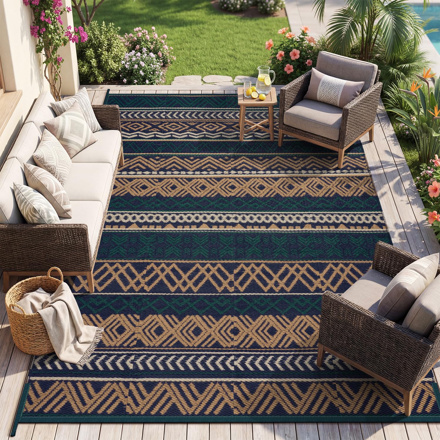 MontVoo 5x8 Plastic Straw Rug