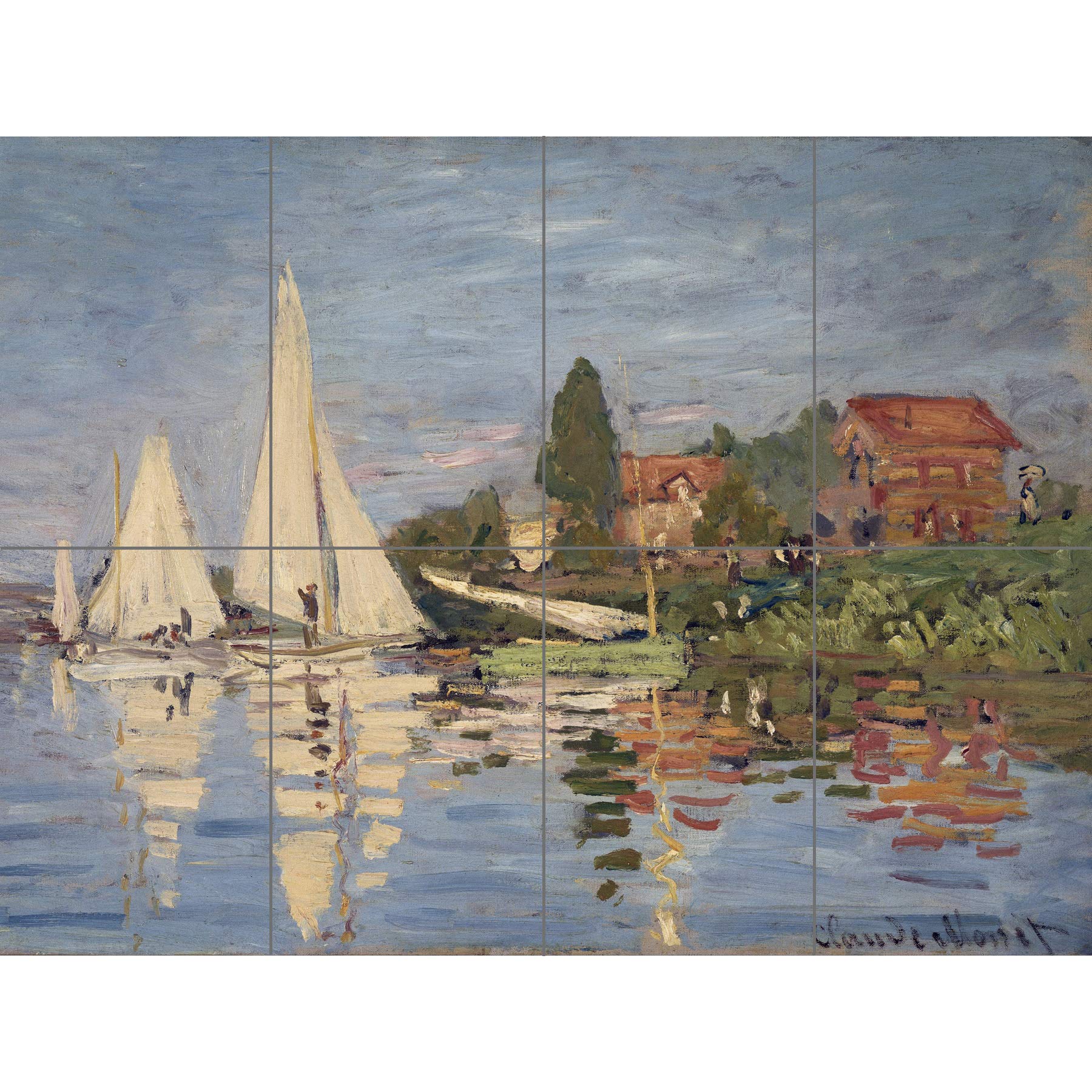 Artery8 Claude Monet Regattas At Argenteuil XL Giant Panel Poster (8 Sections)